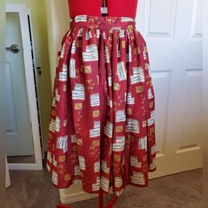Oblong Box Shop Red Tiki Skirt Size Medium